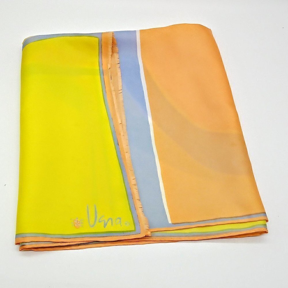 Vintage Vera Abstract Print Fringed Square Scarf
